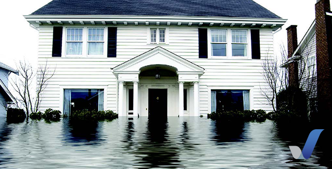 Home flooded by water
